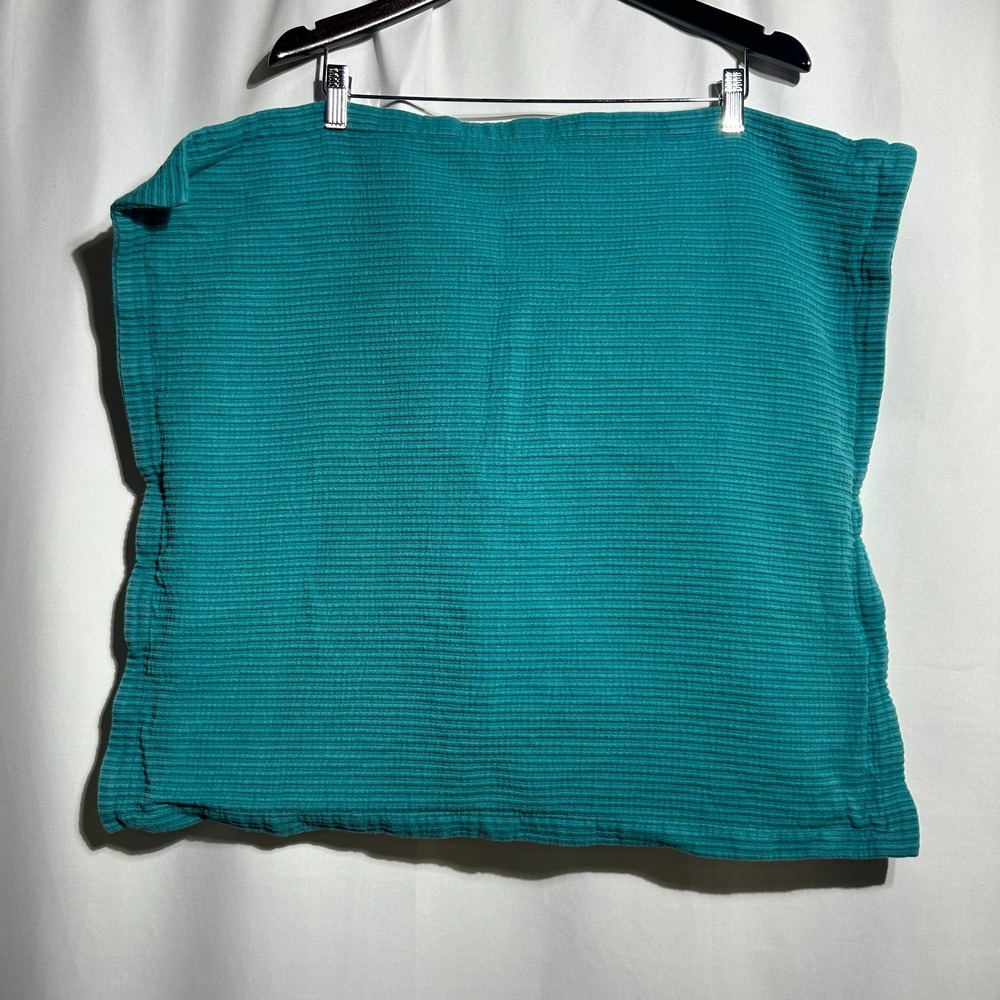 CRATE & BARREL Ribbed Euro Sham Square 26x26‎ Avery Teal Sham Qty 1 Pillow Cover